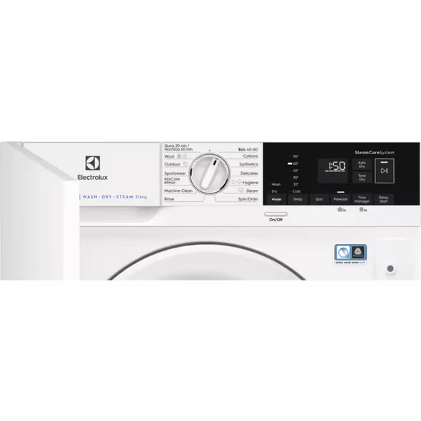 Electrolux, EWD746PCBI, 700 Built-In Washer Dryer 7kg/4kg 1600rpm, White
