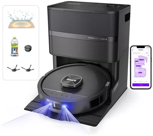 Shark, RV3000XEUK, PowerDetect UV Reveal Vac Mop Robot Vacuum, Black
