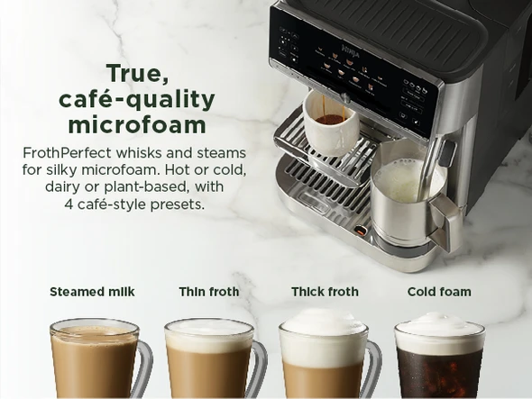 Ninja, AE1001UK, AutoBarista Bean to Cup Coffee Machine, Stainless Steel