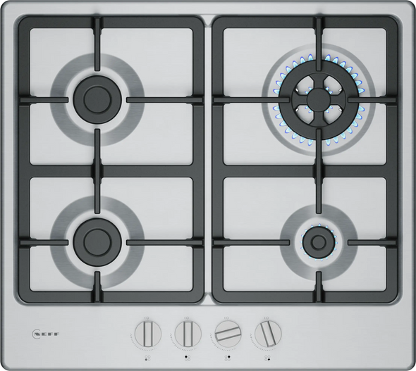 Neff, T26GKH8N0, N50 60cm Gas Hob, Stainless Steel