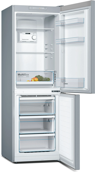Bosch, KGN33NLEBG, Series 2 Freestanding Fridge Freezer, Stainless Steel Look