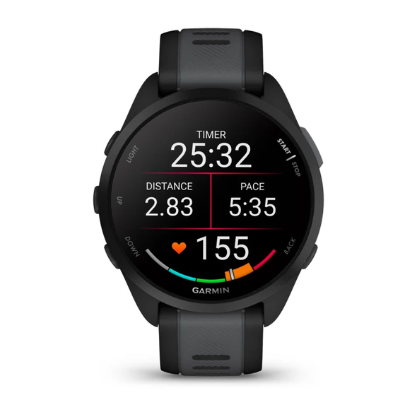 Garmin, 010-02863-20, Forerunner 165, Black and Slate Grey