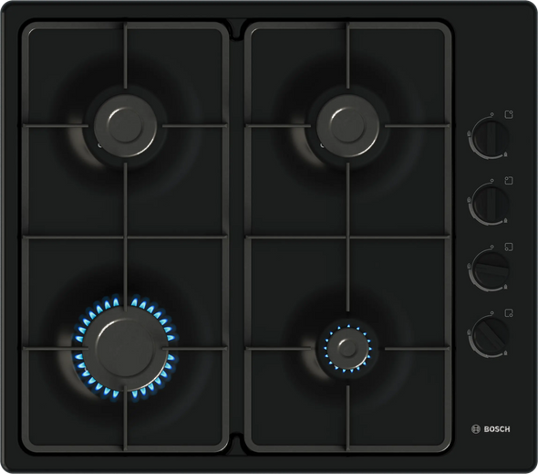 Bosch, PBP6B6K60, Series 2 60cm Black Enamel Gas Hob, Black
