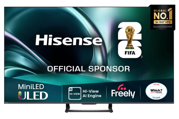Hisense, 55U71Q, 55" U7Q Mini QLED 4K HDR 144Hz Smart AI TV, Black