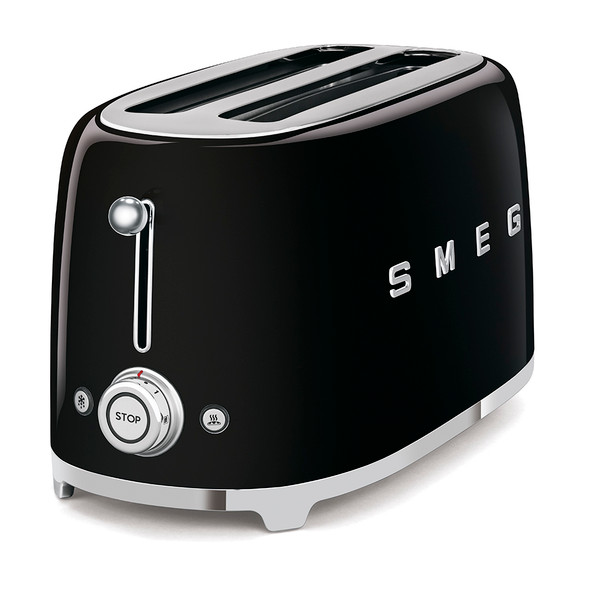 Smeg, TSF02BLUK, 4 Slice Long Slot Toaster, Black