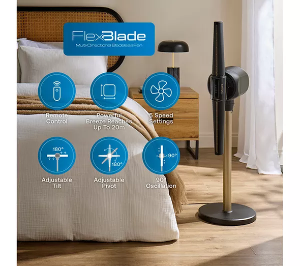 Dimplex, DXACF002, FlexBlade Multi-Directional Bladeless Fan, Black