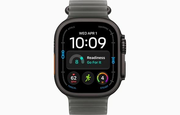 Apple, MJAY4DH/A, Watch Ultra 4 GPS + Cellular 49mm Black Titanium Case with Translucent Black Ocean Band
