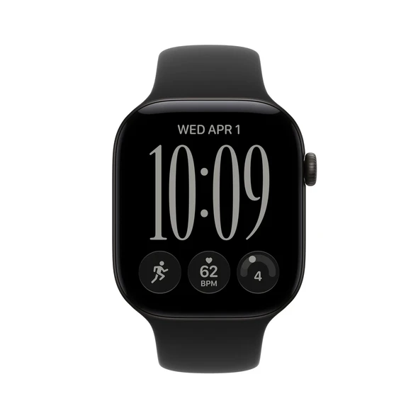 Apple, MJEL4MP/A, Watch Series 12 GPS 46mm Black Aluminum Case with Black Sport Band - M/L