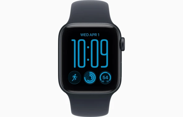 Apple, MJKY4MP/A, Watch SE 3 GPS 40mm Midnight Aluminum Case with Navy Blue Sport Band - S/M