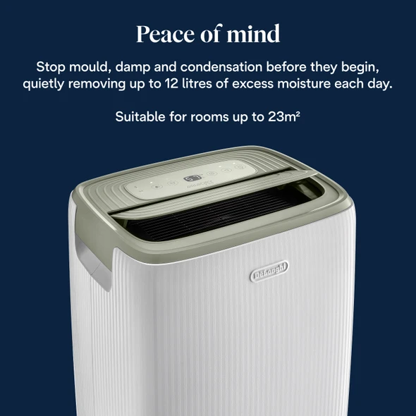 De'Longhi, DEP212, Tasciugo AriaDry Evo Dehumidifier 12 Litre, White