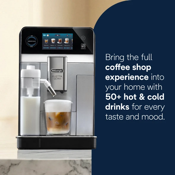 De'Longhi, ECAM470.85.MB, Eletta Ultra Fully Automatic Bean-to-Cup Coffee Machine, Stainless Steel
