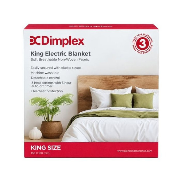 Dimplex, DUB1013, King Size Electric Underblanket 160 x 160cm, White