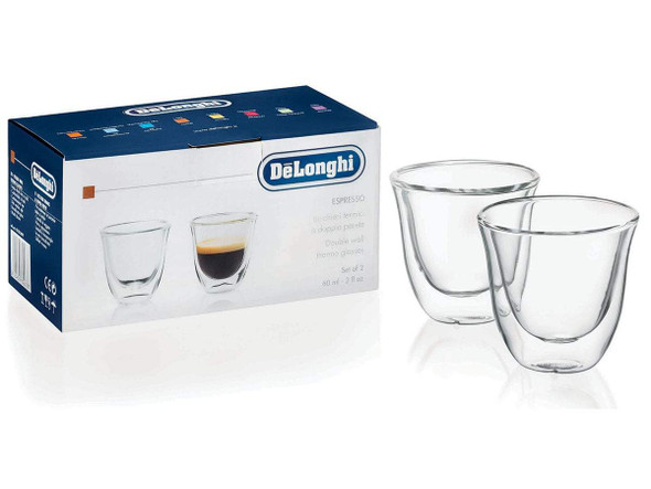 De'Longhi, 5513214591, Espresso Thermo Glasses, Clear De'Longhi, 5513214591, Espresso Thermo Glasses, Clear