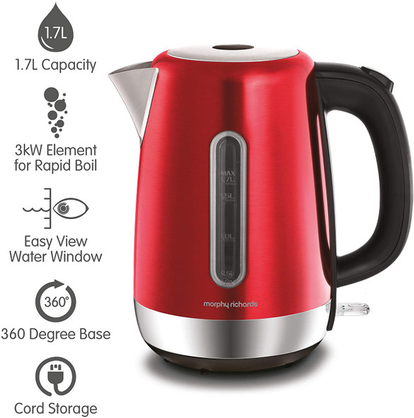 Morphy Richards, 102785, 1.7l Equip Jug Kettle, Red Morphy Richards, 102785, 1.7l Equip Jug Kettle, Red
