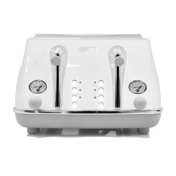 De'Longhi, CTOC4003W, Icona Capitals 4 Slice Toaster, White De'Longhi, CTOC4003W, Icona Capitals 4 Slice Toaster, White