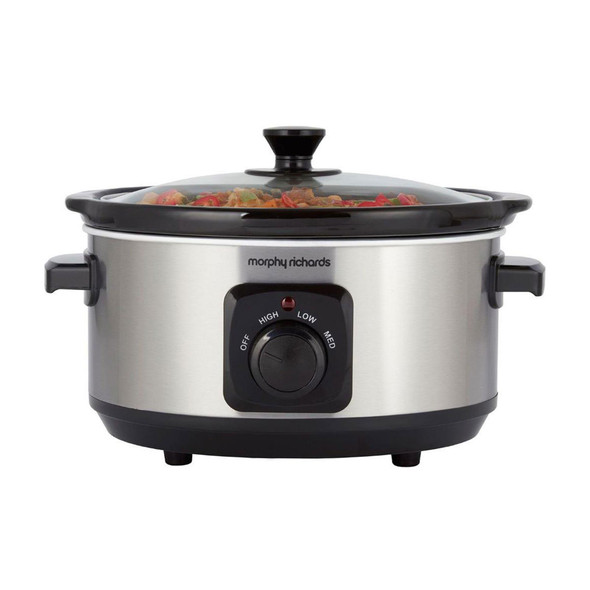 Morphy Richards, 460017, 3.5l Ceramic Slow Cooker, Stainless Steel