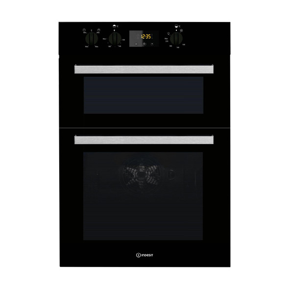 INDESIT Aria Collection Top/Main: 39/71L Electric Double Oven - IDD6340BL-Briscoes