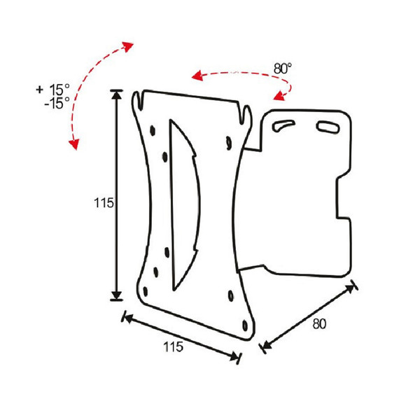 OMB, 06098, SuperOne 10-29 Inch - Max VESA 100 x 100 Swivel Bracket, Black