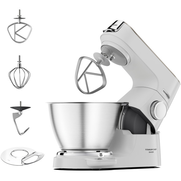 KENWOOD, KVC65.001WH, Titanium Chef Baker Stand Mixer - White