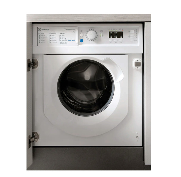 Indesit, BIWMIL71252UKN, 7Kg Integrated 1200 RPM Washing Machine, White
