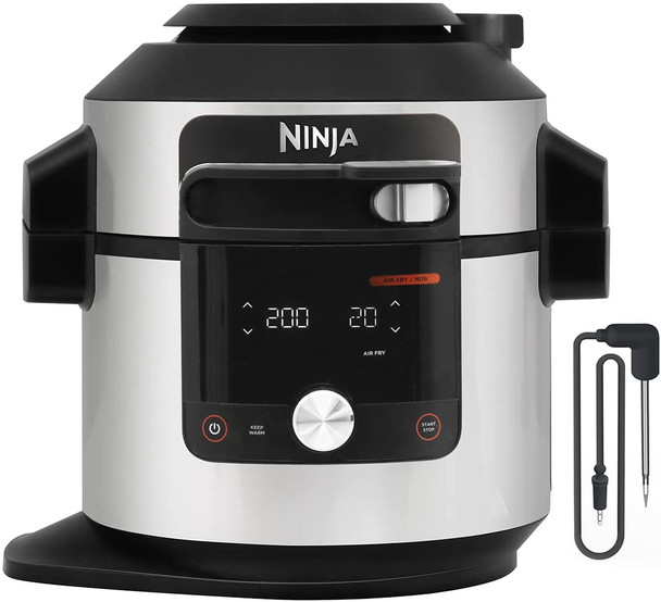 Ninja, OL750UK, Foodi Max 15 In 1 SmartLid 7.5L Multi-Cooker, Stainless Steel