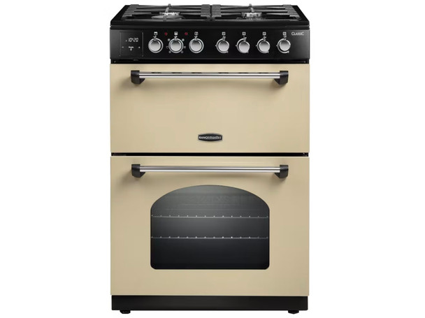 Rangemaster, CLA60DFFCR/C, Classic 60cm Dual Fuel Cooker, Cream