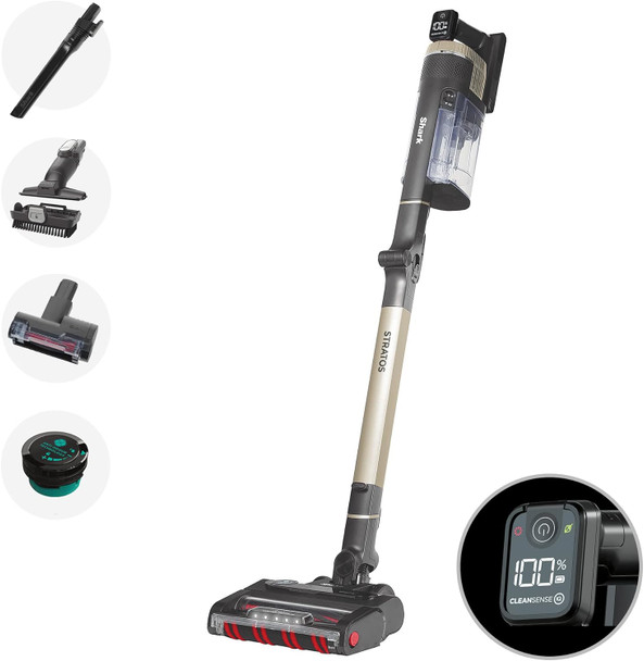 Shark, IZ400UKT, Shark Stratos Cordless Stick Vacuum Cleaner with Anti Hair Wrap Plus and Clean Sense IQ, Copper