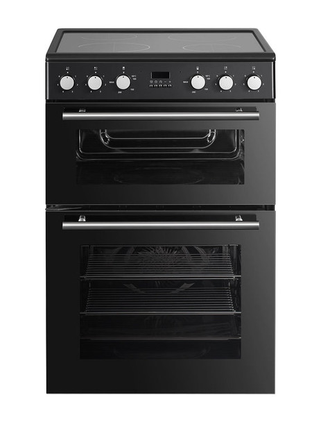 Powerpoint, P06C2MDBL, 60cm  Double Oven and Ceramic Hob, Black