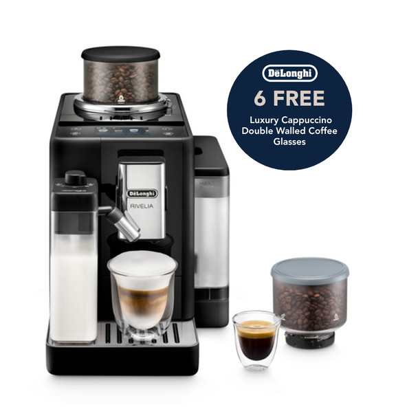 De'Longhi, EXAM440.55.B, Rivelia Fully Automatic Bean-to-Cup Coffee Machine, Black De'Longhi, EXAM440.55.B, Rivelia Fully Automatic Bean-to-Cup Coffee Machine, Black