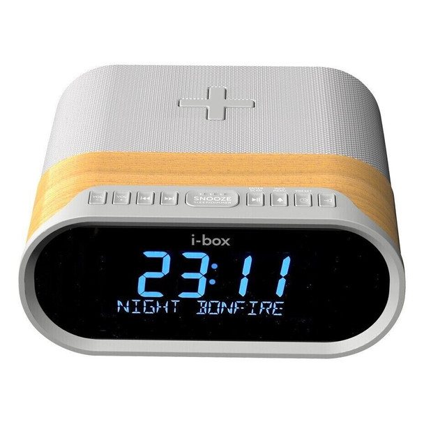 i-Box, 79379PI, Daybreak Bedside Alarm Clock, Grey