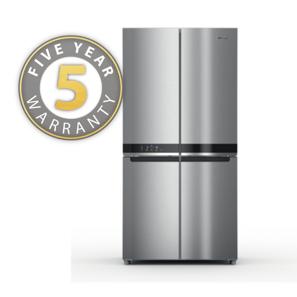 Ex-display Whirlpool, WQ9B2LG, French Door 90cm Fridge Freezer 4 Door, Silver
