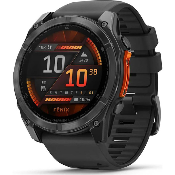 Garmin, 010-02905-00, Fenix 8 51mm AMOLED Glass, Slate Gray Steel Black