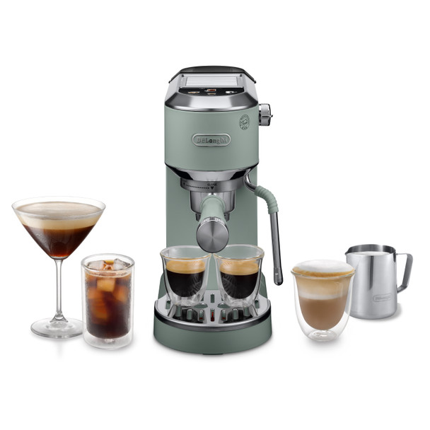De'Longhi, EC890.GR, Dedica Duo Espresso Coffee Machine with Cold Brew, Green
