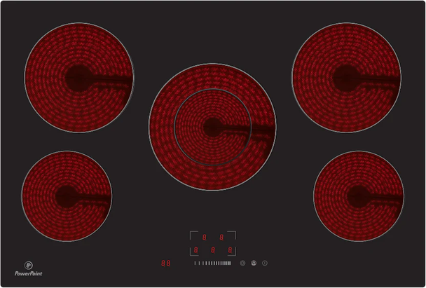 Powerpoint, P1577MDTC, 5 Ring 77cm Ceramic Touch Control Hob, Black