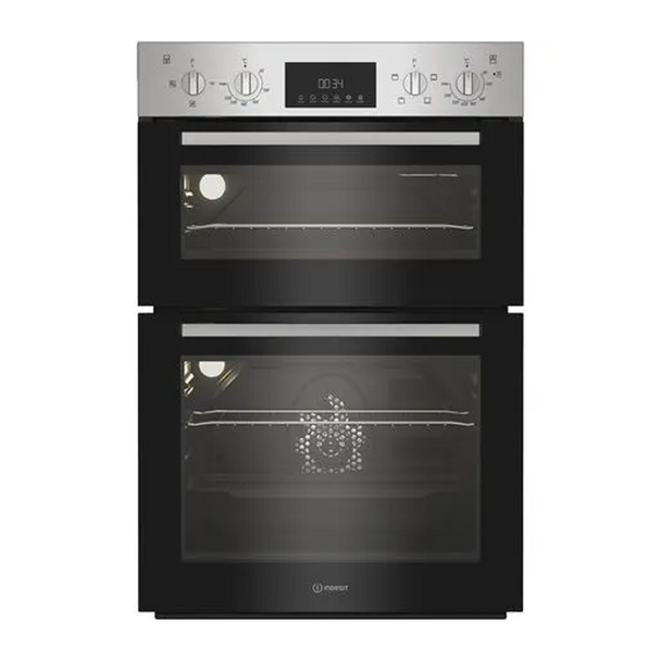 Indesit, DII10DIX, Built-In Electric Fan Double Oven, Stainless Steel