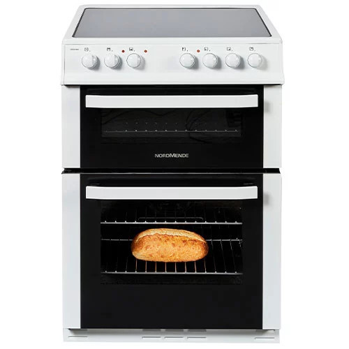 NordMende, CTEC53WH, Freestanding 50cm Twin Cavity Electric Fan Cooker with Ceramic Top, White