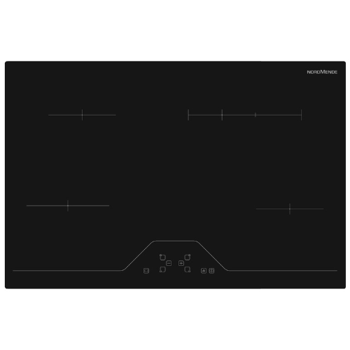 NordMende, HCT783FL, 78cm 4 x Zone Touch Control Ceramic Hob, Black Glass