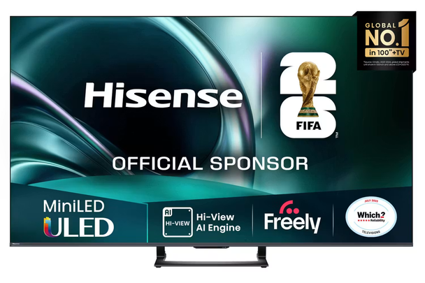 Hisense, 55U71Q, 55" U7Q Mini QLED 4K HDR 144Hz Smart AI TV, Black
