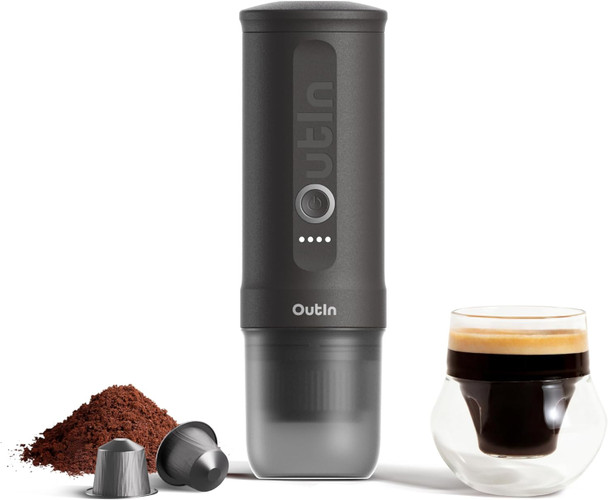 Outin, OTEM-01-SG, Nano Portable Espresso Machine, Grey