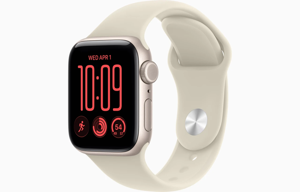 Apple, MJKW4MP/A, Watch SE 3 GPS 40mm Starlight Aluminum Case with Sand Sport Band - M/L