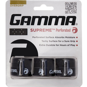 Gamma Overgrip Supreme Perforated 3-Pack Black Gamma Overgrip Supreme Perforated 3-Pack Black