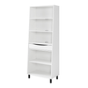 Walker Edison - Modern Drawer 5-Shelf Tall Bookcase - Solid White