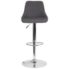 Flash Furniture - Trieste Contemporary Adjustable Height Barstool - Dark Gray Fabric