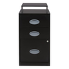 OSP Home Furnishings - 3 Drawer Locking Metal File Cabinet Top Shelf - Black