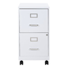 OSP Home Furnishings - 2 Drawer Mobile Locking Metal File Cabinet - White