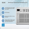 Emerson Quiet Kool SMART 15,000 BTU 115V Window Air Conditioner with Remote, Wi-Fi, and Voice Control - White