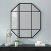 Walker Edison - Contemporary Windowpane Hanging Wall Mirror - Black