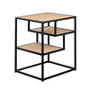 Walker Edison - Modern Minimal Side Table with Floating Shelves - Coastal Oak