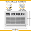 Whirlpool - 450 Sq. Ft. 10,000 BTU Through-the-Wall Air Conditioner - White