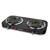 Proctor Silex Electric Double Burner Cooktop with Adjustable Temperature - BLACK